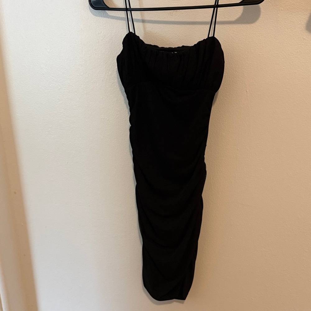 Princess Polly Black Ruched Dress